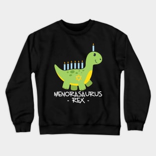 Hanukkah Dinosaur Menorasaurus T Rex Dino Chanukah Crewneck Sweatshirt